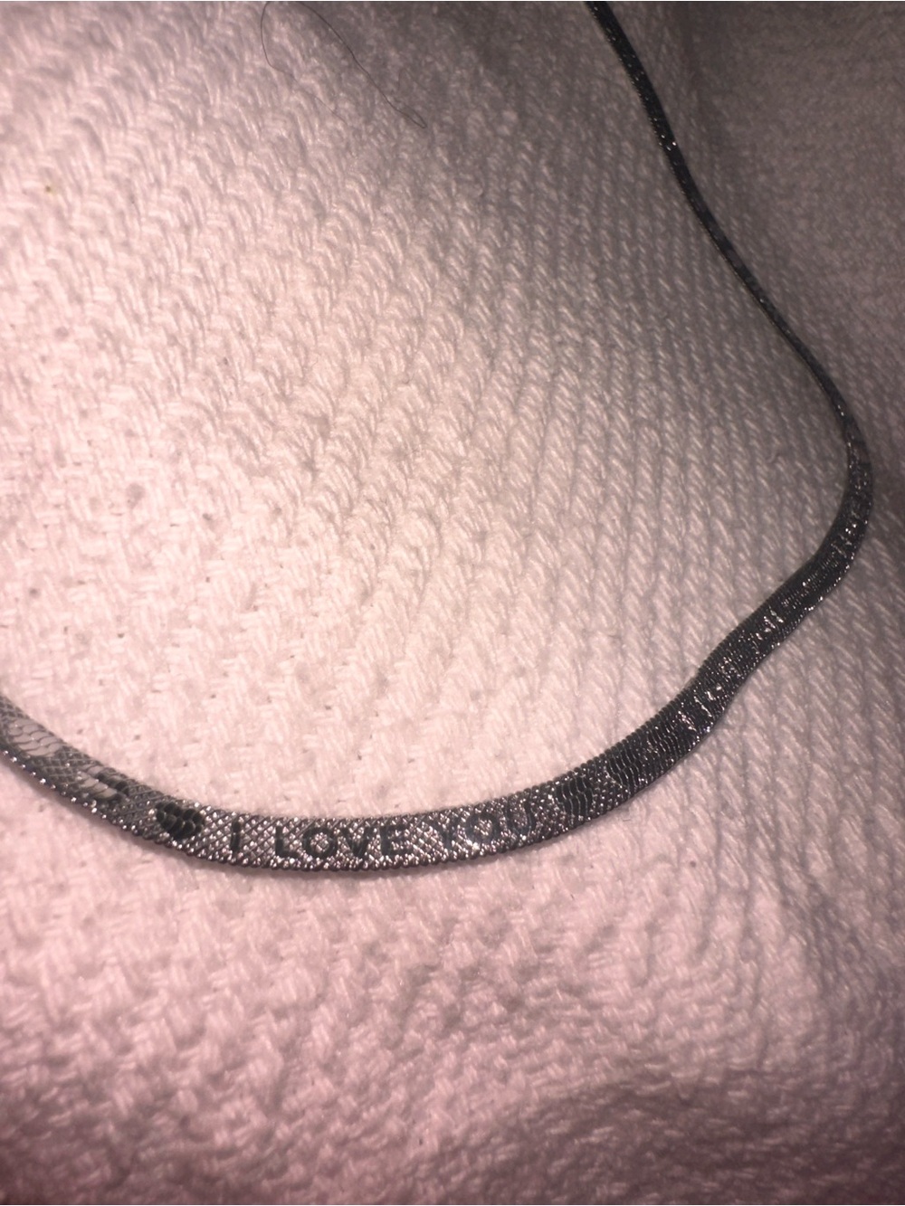 I Love You Silver Necklace Reversible - Picture 3 of 5
